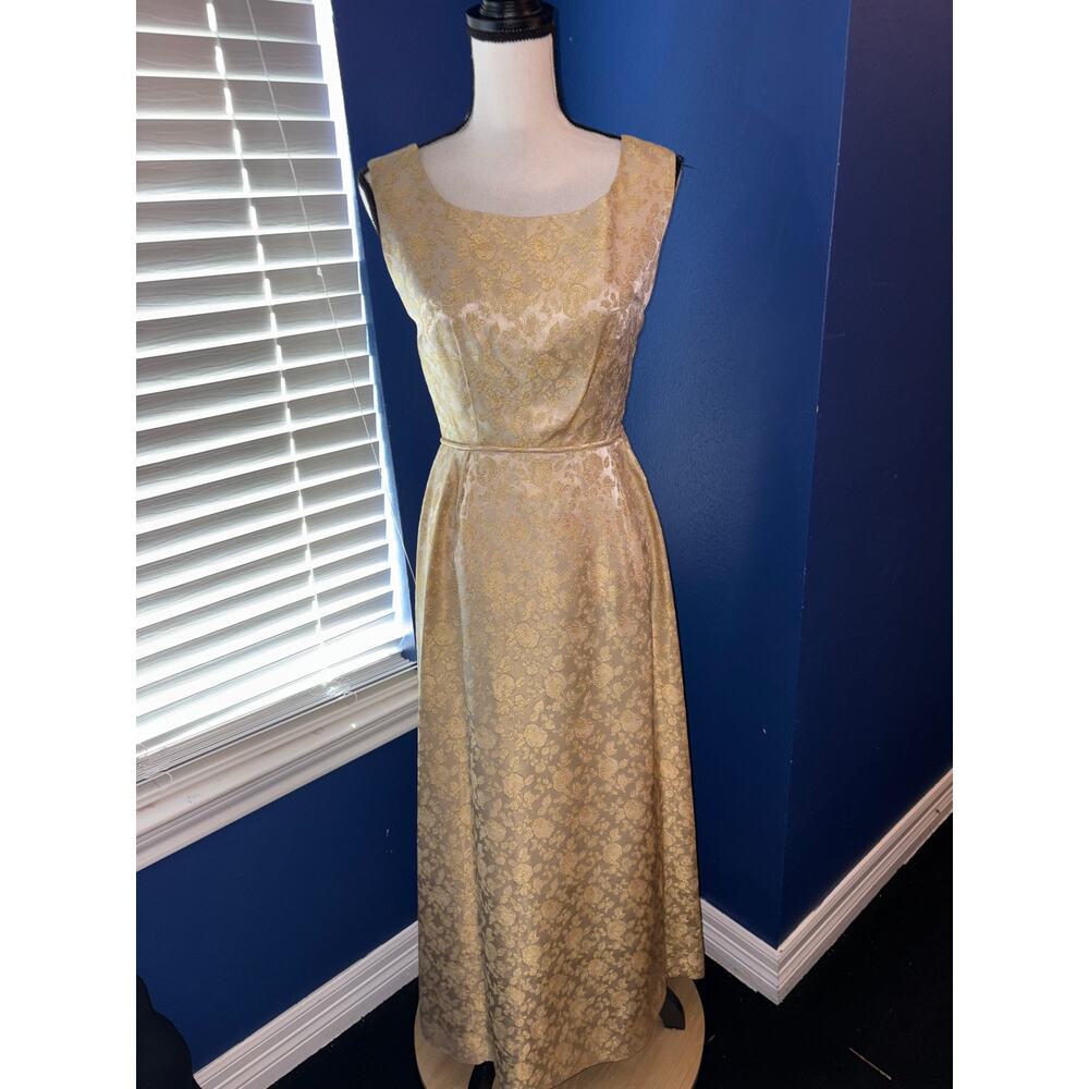 Late 1950s–Early 1960s Gold Brocade Formal Gown – Vintage